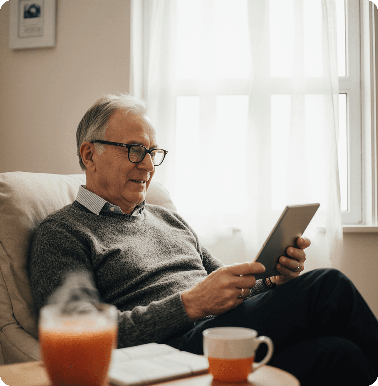 Пенсионер изучает статистику